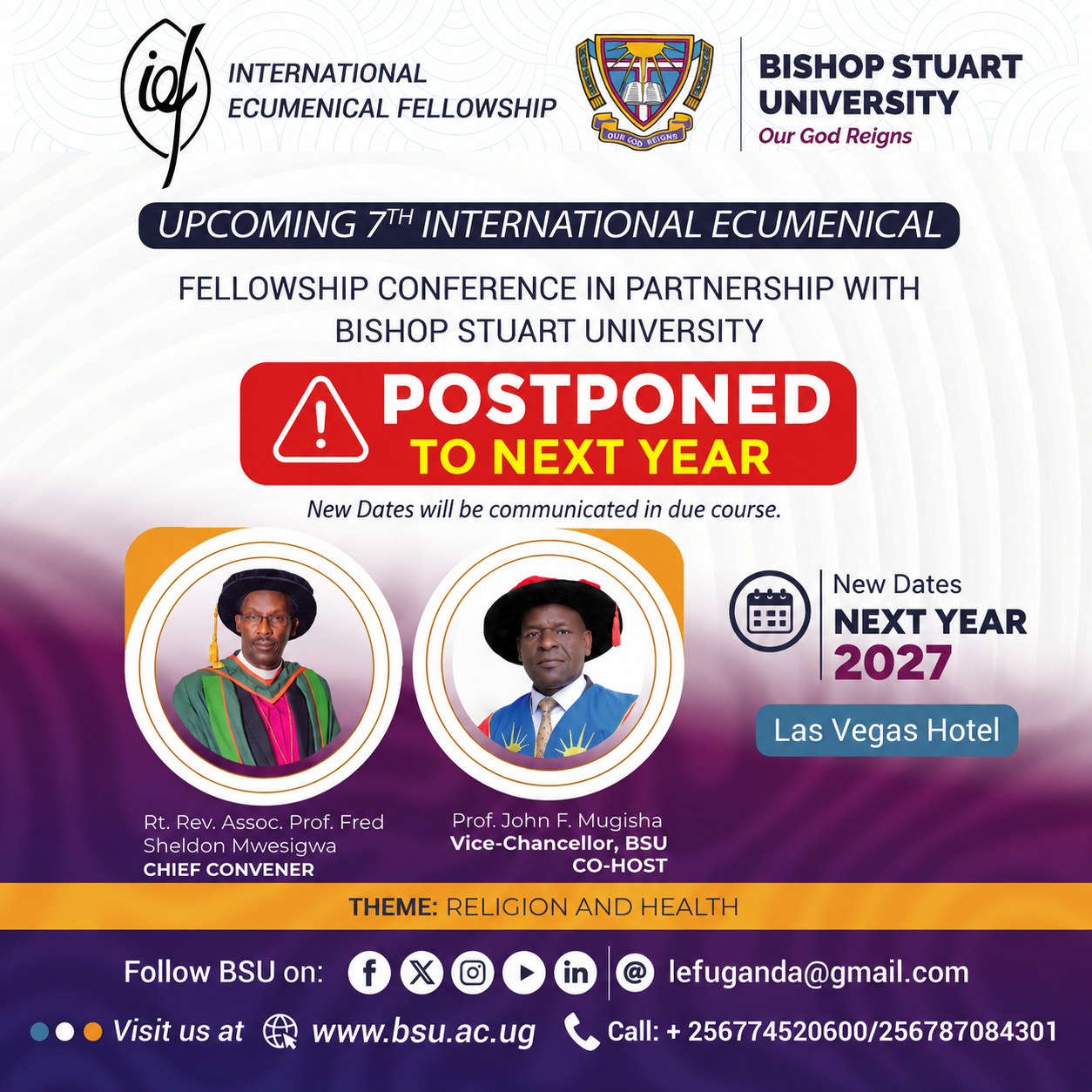 International Ecumenical Fellowship Conference – Africa 2026 (Postponed to July 2027)